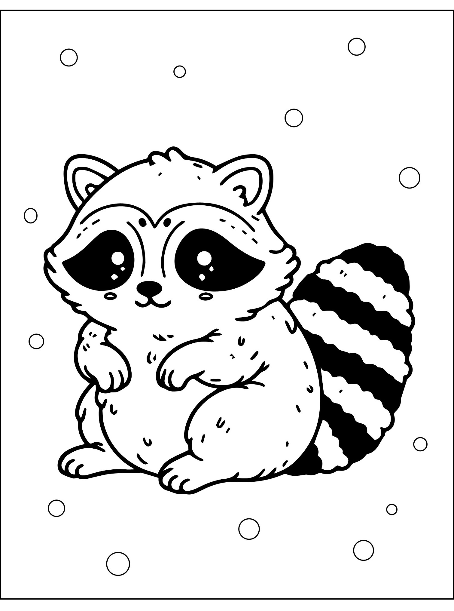 Waschbär Ausmalbild kostenlos
